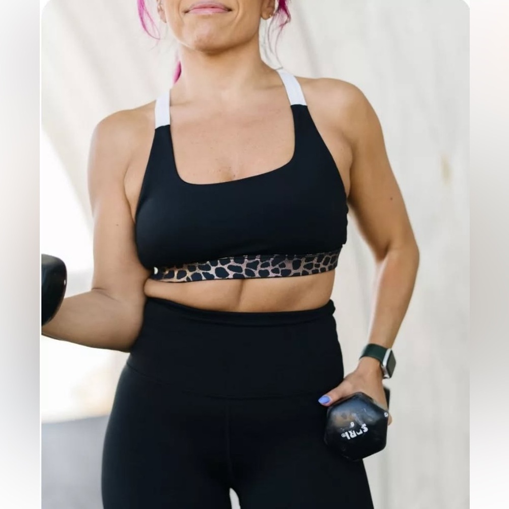 New Zyia Active Sports Bra Copper Jungle Light N Tight Copper Tiger Racerback — image 4 of 8